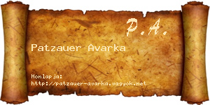 Patzauer Avarka névjegykártya